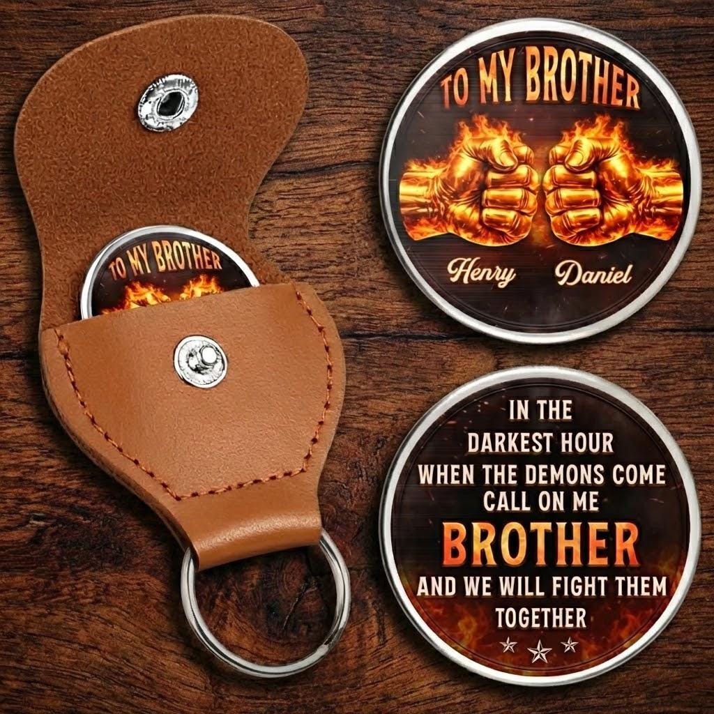 Custom Pocket Hug, Once a Brother Always a Brother Pocket Hug Keychain, Personalized Birthday Gifts For Brothers, Gifts For Men, Guy Friends