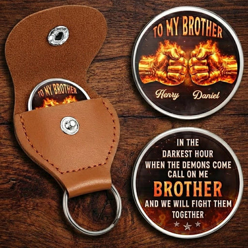 Custom Pocket Hug, Once a Brother Always a Brother Pocket Hug Keychain, Personalized Birthday Gifts For Brothers, Gifts For Men, Guy Friends