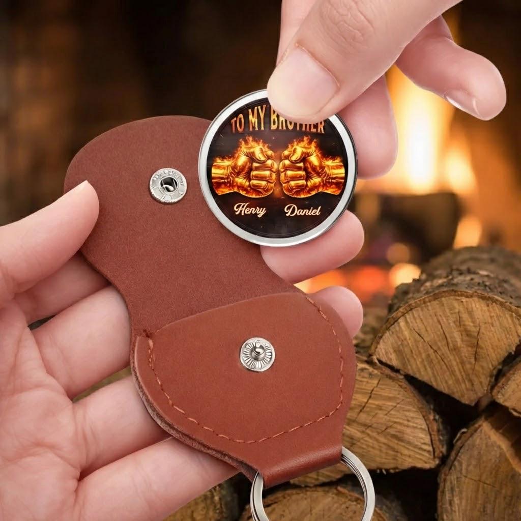 Custom Pocket Hug, Once a Brother Always a Brother Pocket Hug Keychain, Personalized Birthday Gifts For Brothers, Gifts For Men, Guy Friends