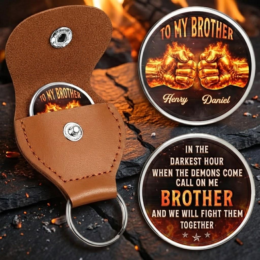 Custom Pocket Hug, Once a Brother Always a Brother Pocket Hug Keychain, Personalized Birthday Gifts For Brothers, Gifts For Men, Guy Friends