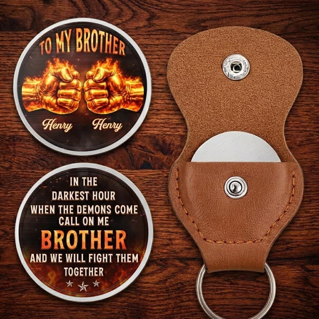 Custom Pocket Hug, Once a Brother Always a Brother Pocket Hug Keychain, Personalized Birthday Gifts For Brothers, Gifts For Men, Guy Friends