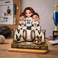Personalized Baseball Mom Wooden Plaque, Custom Kids Dugout Scene, Mother's Day Gift, Mom Coach Gift