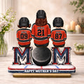Hockey Mom And Kids Sign, Personalized 2-Layered Wooden Plaque, Mother's Day Gift For Mom, Hockey Lover Gift, Hockey Mom Gift, Game Day Sign