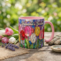 Personalized Tulip Flower Mug, Custom Grandma's Garden Aesthetic Tea Mug, Mother's Day Gifts for Mom, Wife, Nana Grandkids Names Coffee Cup