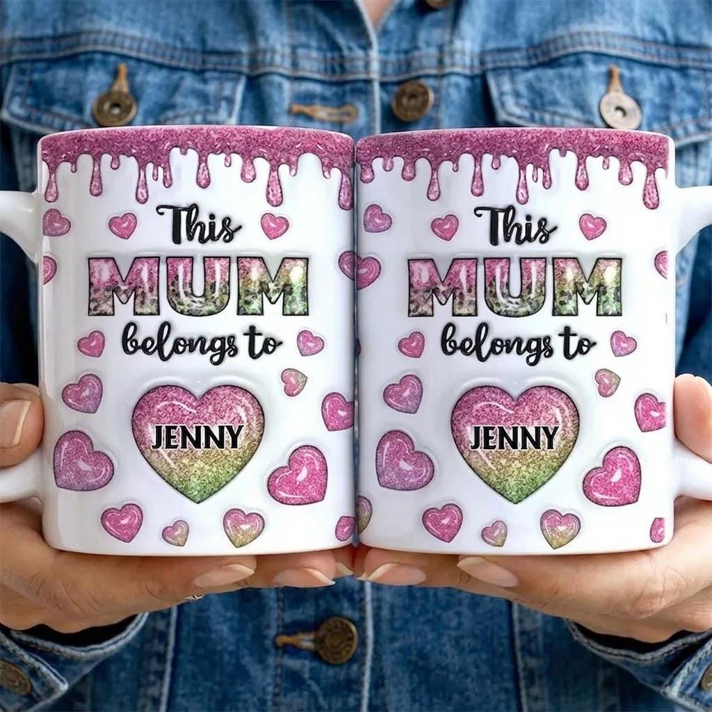 Custom Mama Coffee Mug, This Mom Grandma Coffee Cup, Inflated Effect Printed, Personalized Mothers Day Gift For Mom, Nana, Grandma