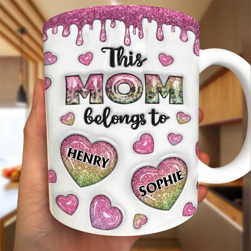 Custom Mama Coffee Mug, This Mom Grandma Coffee Cup, Inflated Effect Printed, Personalized Mothers Day Gift For Mom, Nana, Grandma